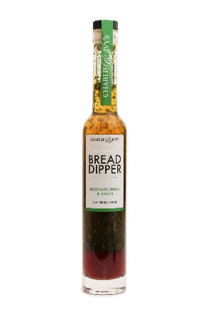 Bottle of Charlie Jane's Bread Dipper on a white background