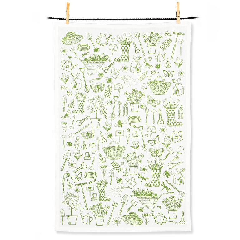 Garden Motif Tea Towel