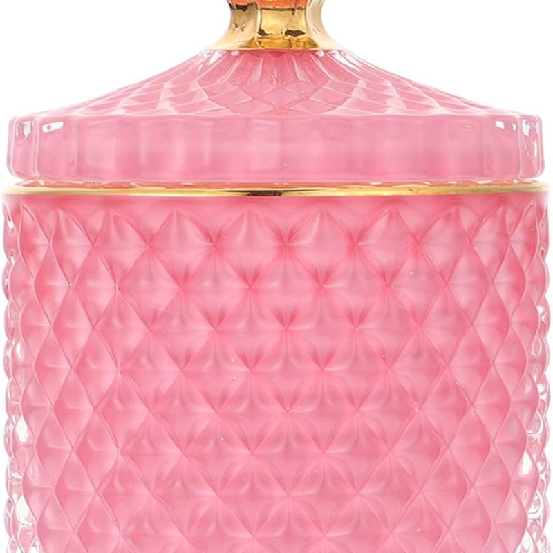Pink & Gold glass canister