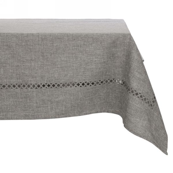 Grey tablecloth with cut-out motif