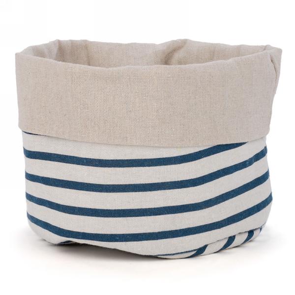 Blue striped storage basket