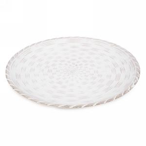 Round white & natural platter