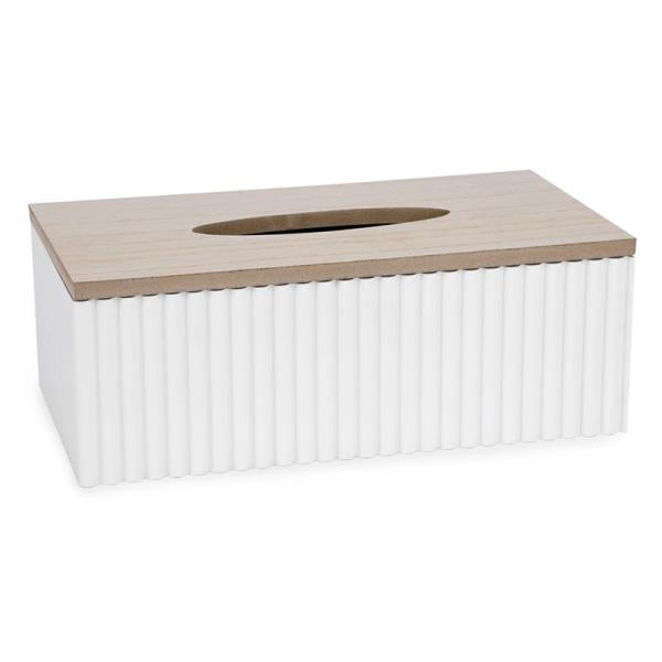 White ridge motif tissue box