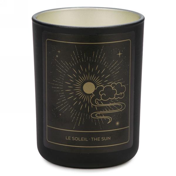 Black glass scented candle - the sun