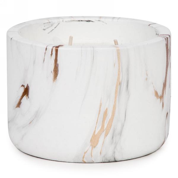 Large golden marbled scented candle