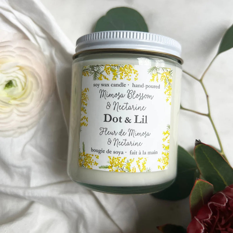 Dot & Lil - mimosa blossom & nectarine soy candle