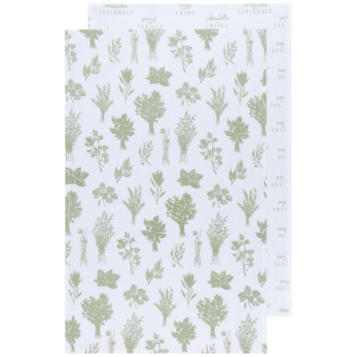 Floursack Dishtowels (Set of 2) - Green Herbs