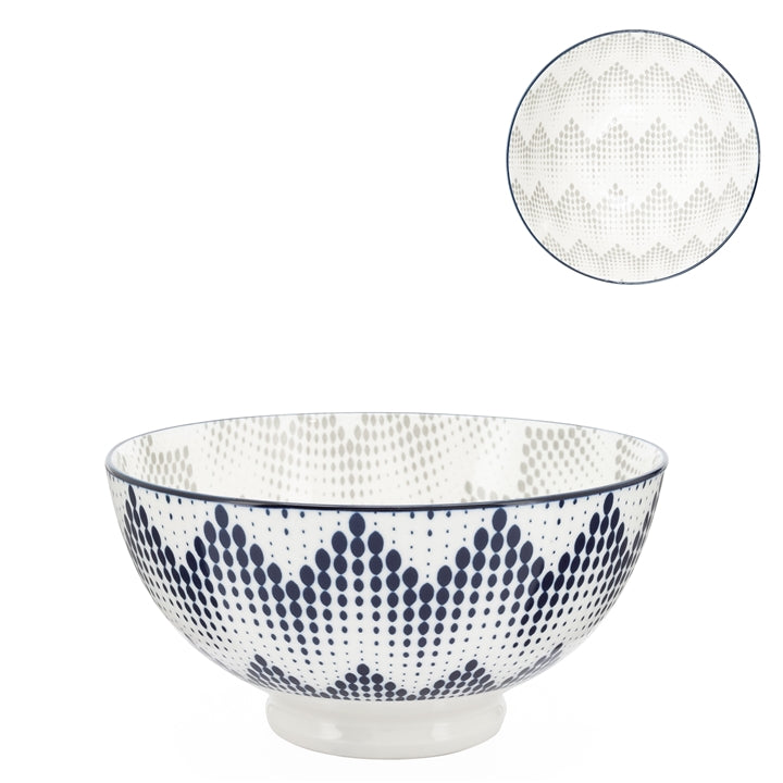 Kiri Porcelain Medium Bowl - Graphic Dots