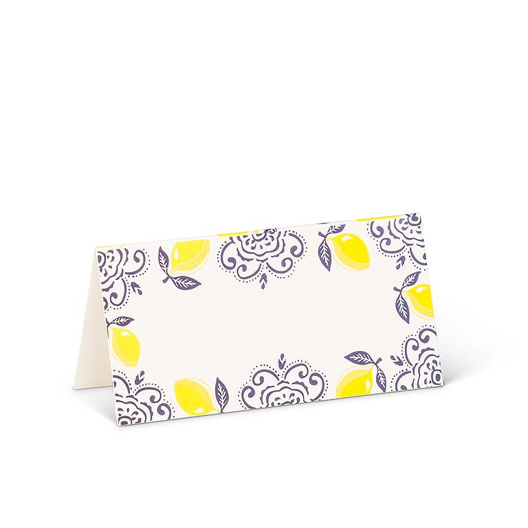 Lemon Print Folded Placecards (12 Pieces)