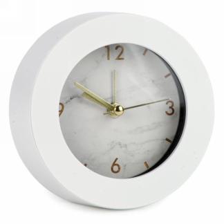 Round white alarm clock