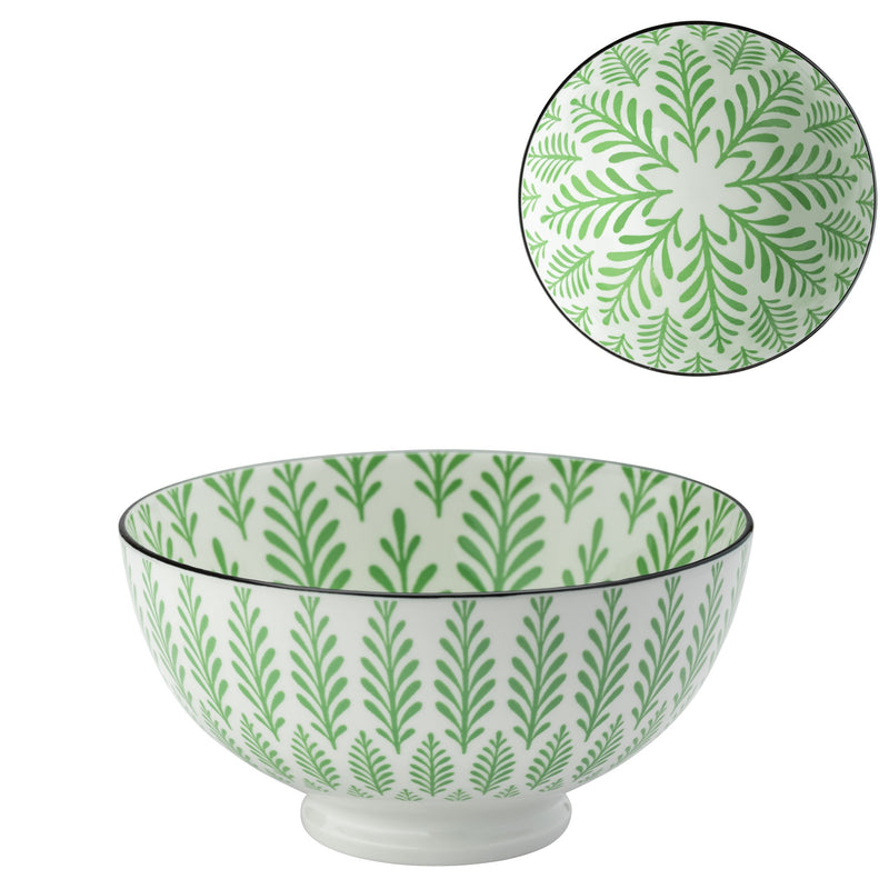 Kiri Porcelain Medium Bowl - Green Cyprus