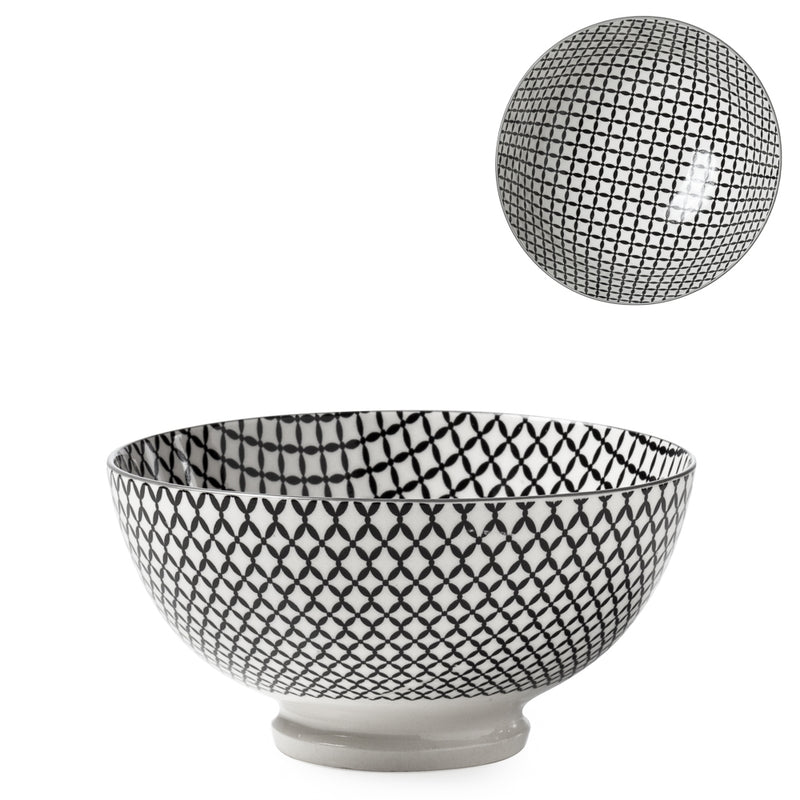 Kiri Porcelain Medium Bowl - Wicker Weave