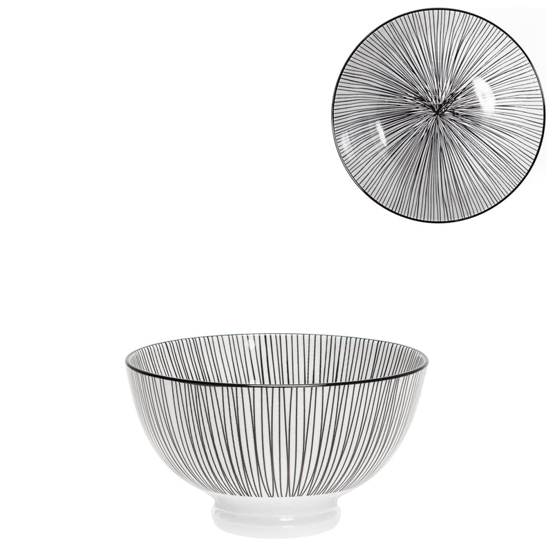 Torre & Tagus Kiri Porcelain Small Bowl - Black Line