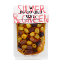 Silver & Green Paprika Chili Mixed Olives (pitted)